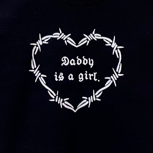 daddy is a girl (black ribbed tank)